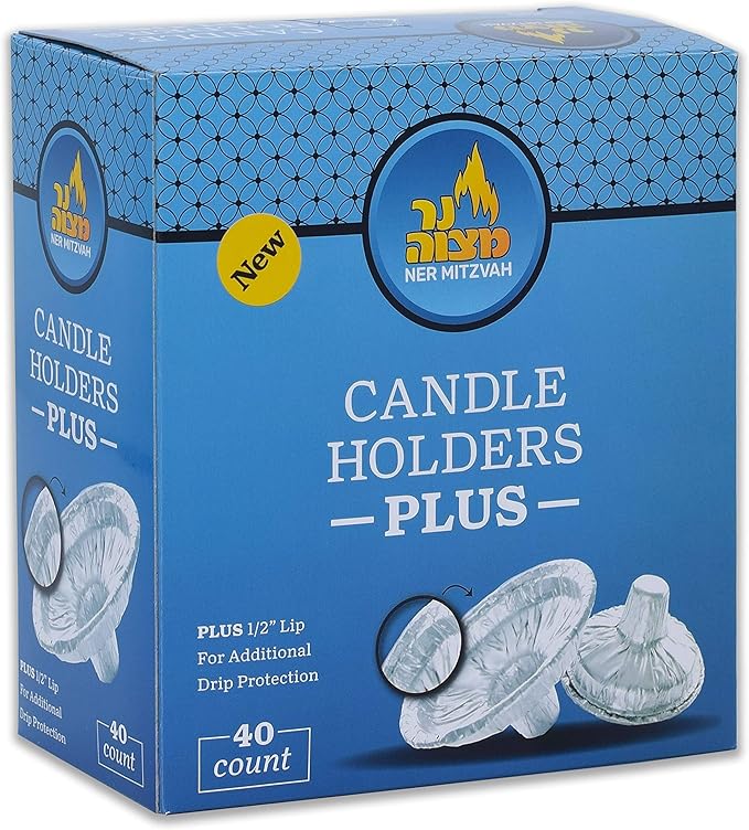 Ner Mitzvah 40 Candle Plus Holders